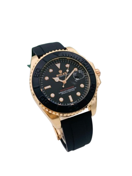 Rolex Stylish Watch For Men Adjustable Rubber Strap | Heavy Master Lock | Steel Buzzle Working